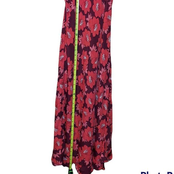 Rolla's Shelley Datura Slip Dress Raspberry Long Floral Women's Size 14/XL - Picture 2 of 5
